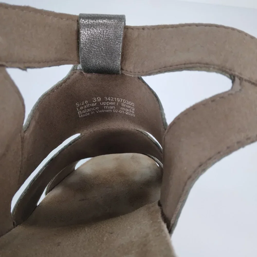 Dansko Women's Metallic Pewter Wedge Sandals